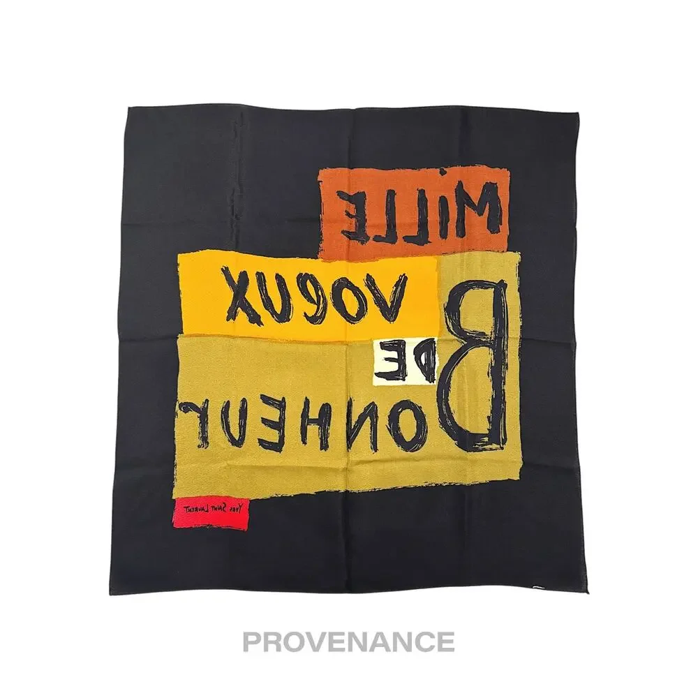 🔴 Yves Saint Laurent YSL Silk Scarf - Graffiti Multi 65